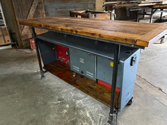 Steampunk Industrial / Antique Sun Engine Analyzer / Automotive / Barn wood Pub Table Bar / #3670