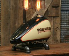 Steampunk Industrial Lamp / Re-Purposed Harley HD Tank / Authentic Motorcycle Tank / Lamp #1732