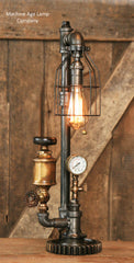 Steampunk Industrial, Antique Brass Oiler Gauge Lamp - #850