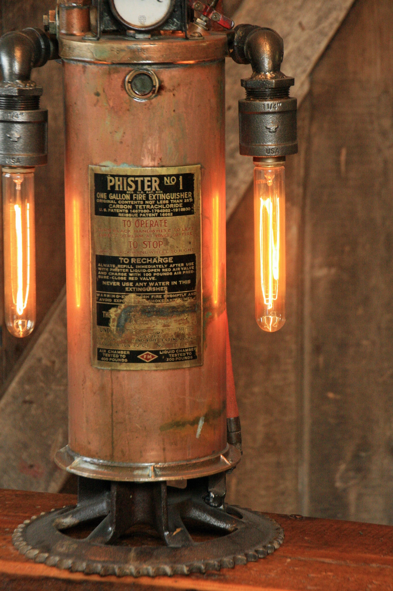 Extinguished Lamp Steampunk Industrial Antique Fire Extinguisher Lamp - #800 – Machine ...