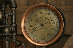Steampunk Industrial / Antique Steam Gauge Lamp / Gear / Oiler / Williamsport PA / #2143