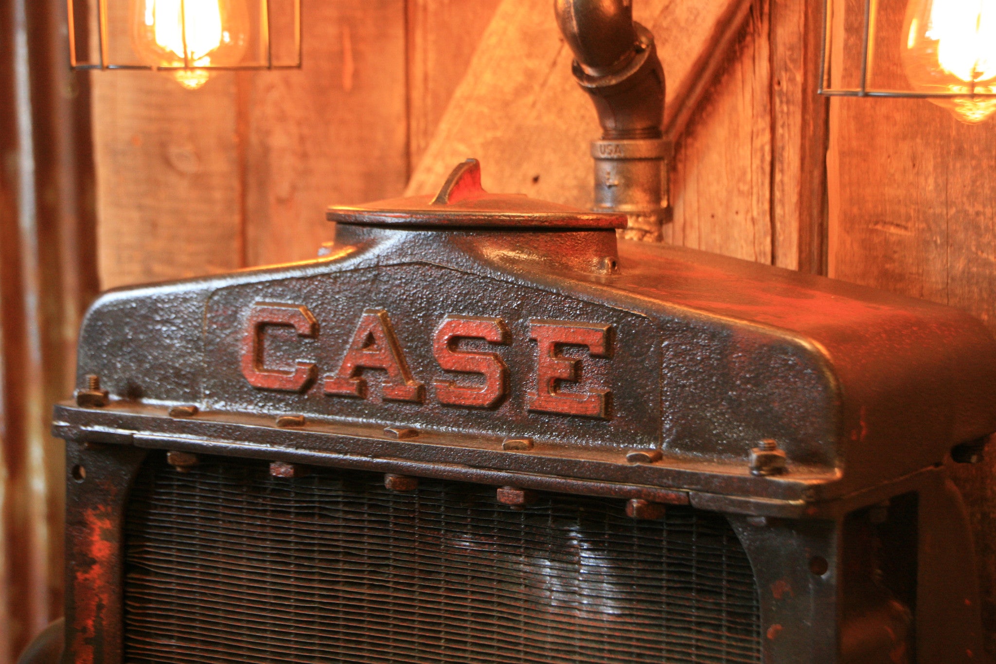 Steampunk Industrial , Antique Case Radiator Floor Lamp Farm  - #627