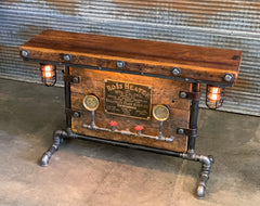 Steampunk Industrial / Barn Wood / Table / Console / Bar / Lighted / Table #2455