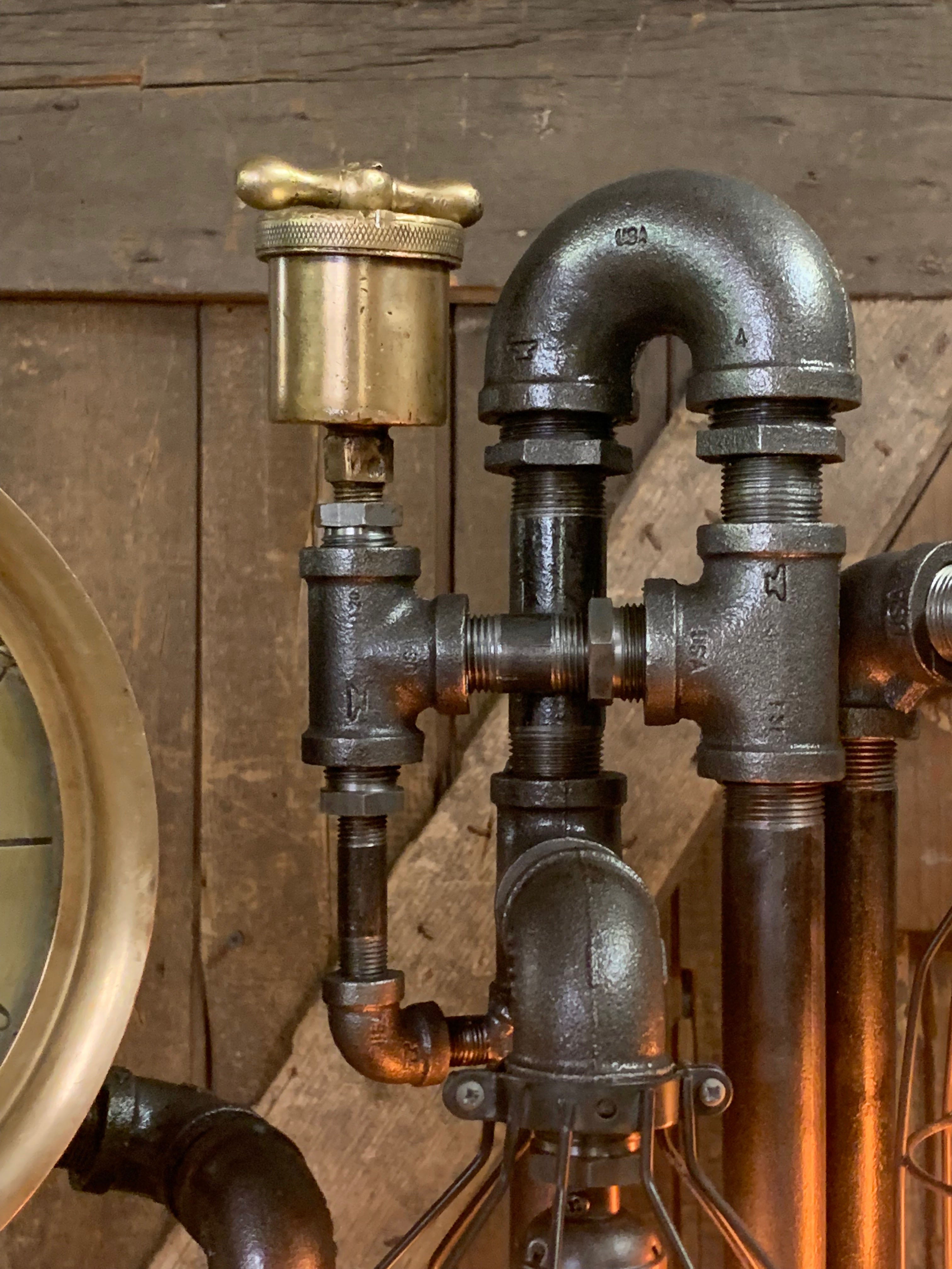 Steampunk Industrial / Steam Gauge Lamp / Kewanee Boiler  / Oiler / Lamp #2595
