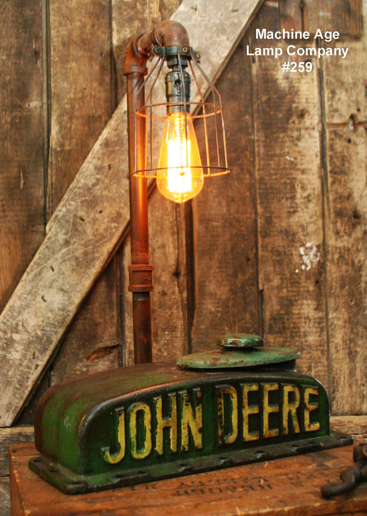 Steampunk Industrial  Lamp, Antique John Deere Farm Tractor B - #259