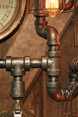 Steampunk Industrial Steam Gauge Lamp, #652 - SOLD