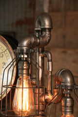 Steampunk Industrial Steam Gauge Lamp, Kawanee Boiler Works, Oiler #1072 SOLD