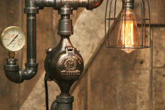 Steampunk Industrial Lamp / Watson Stillman New York Gauge / Gear / Steam Gauge / Lamp #1727 sold