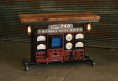 Steampunk Industrial / Antique Sun Engine Analyzer / Automotive / Barn wood Table / #2166 sold