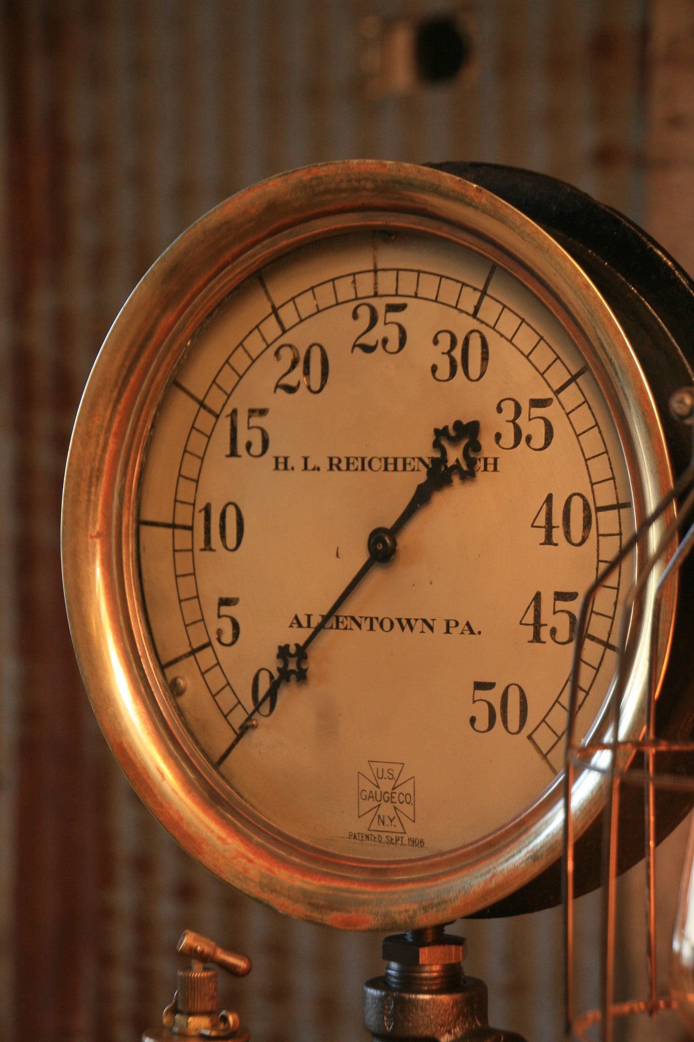 Steampunk Industrial Lamp, Steam Gauge and Oiler Gear #1247
