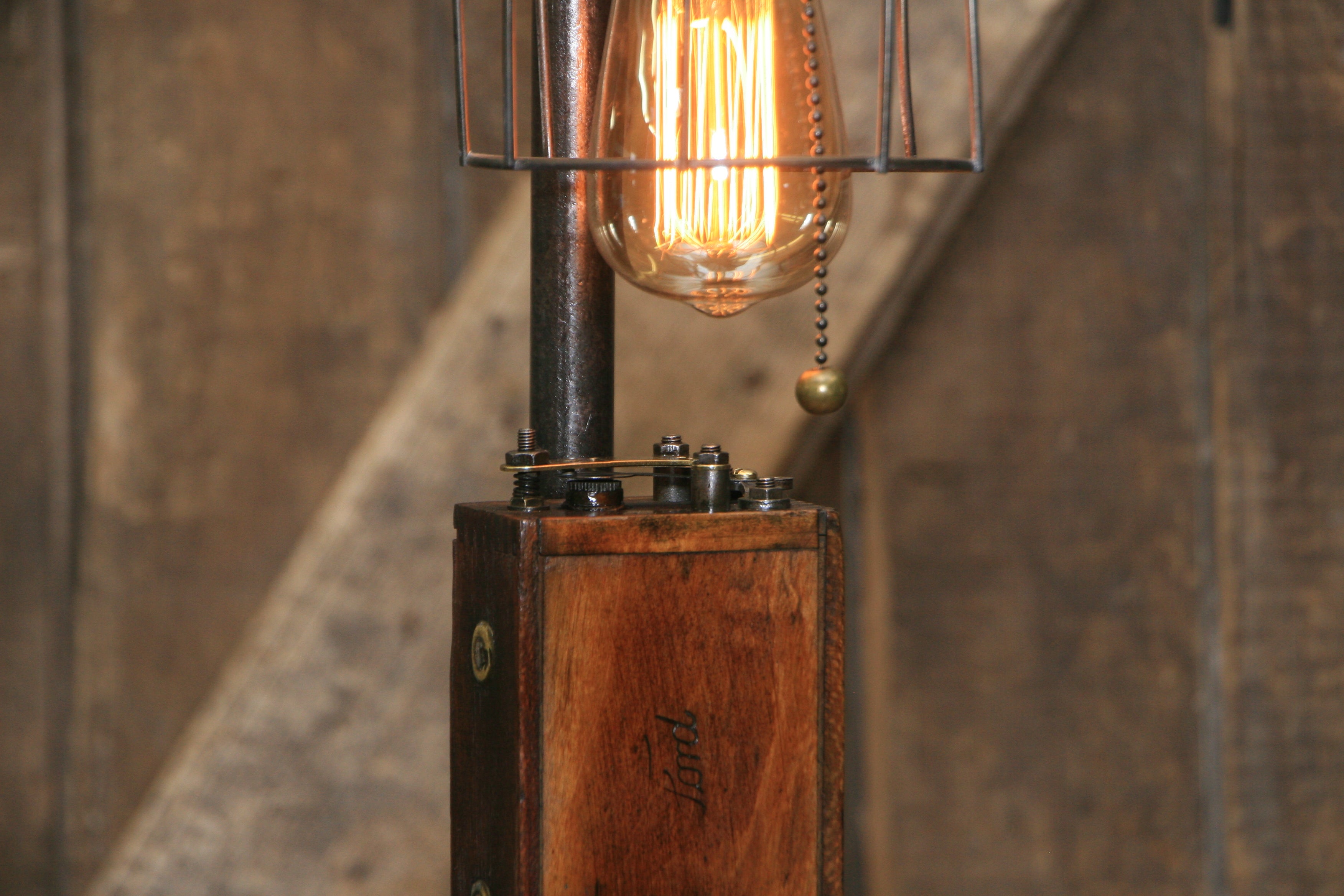 Steampunk Industrial Lamp / Antique Ford Model T Ignition Coil / Gear / Automotive  / #1885