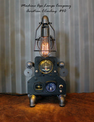 Vintage Industrial Aircraft Airplane Instrument Control Panel Lamp #CC40 - SOLD