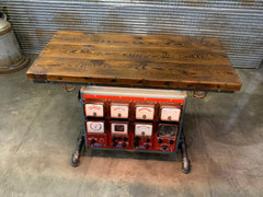 Steampunk Industrial / Antique Sun Engine Analyzer / Automotive / Barn wood Table / #2578 sold
