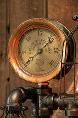 Steampunk Industrial Steam Gauge Lamp / New York / Boston  #1472 - Sold