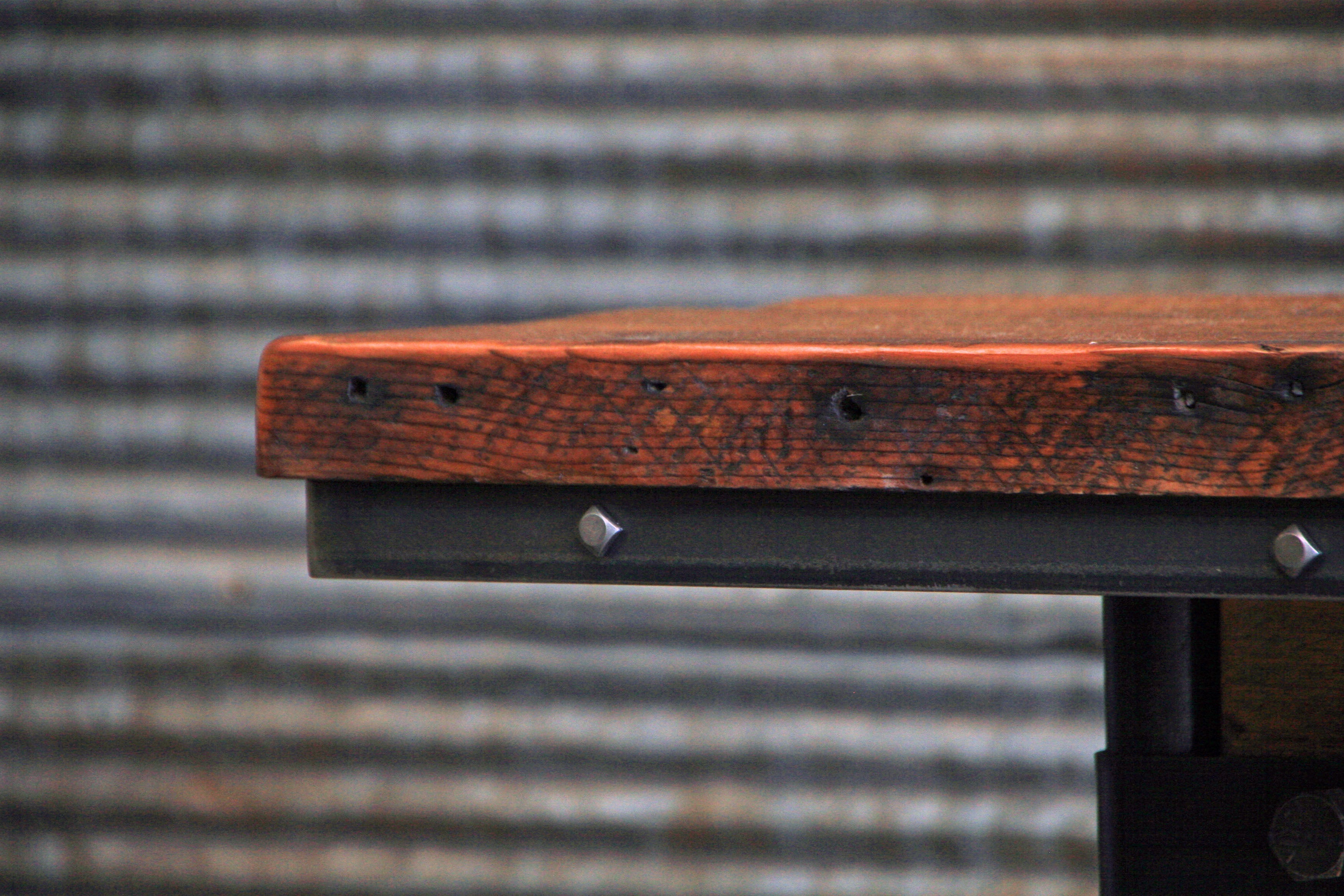 Steampunk Industrial Table / Pub, sofa console / Antique Furnace Door / Barnwood / Table #1950