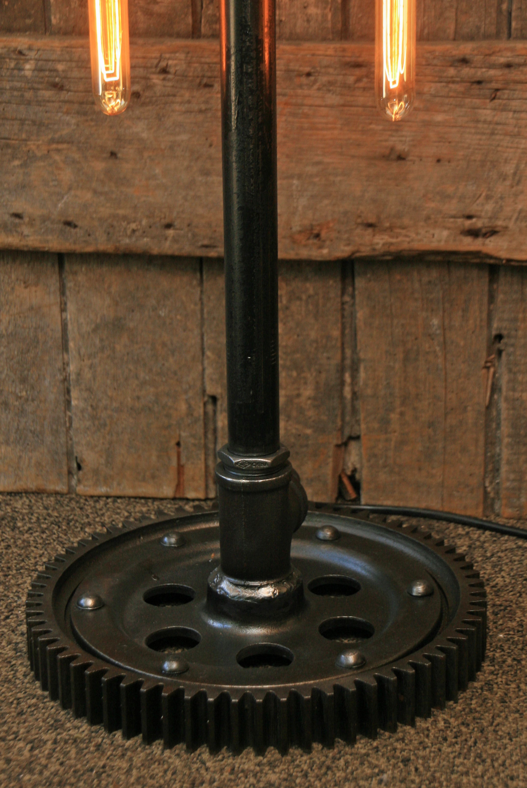 Steampunk Industrial / Antique Steam Gauge / Heine Boiler Company / St Louis / Floor Lamp #1543