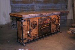 Steampunk Industrial / Bar / Barnwood  / Hostess Stand / Large 8' Table / Pub / #3100