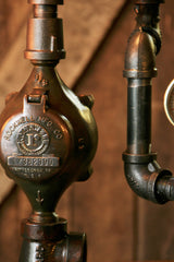 Steampunk Industrial, Steam Gauge Lamp  #678
