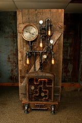 Steampunk Industrial / Floor Lamp / Barn Wood / Farm / Waukesha / #1475