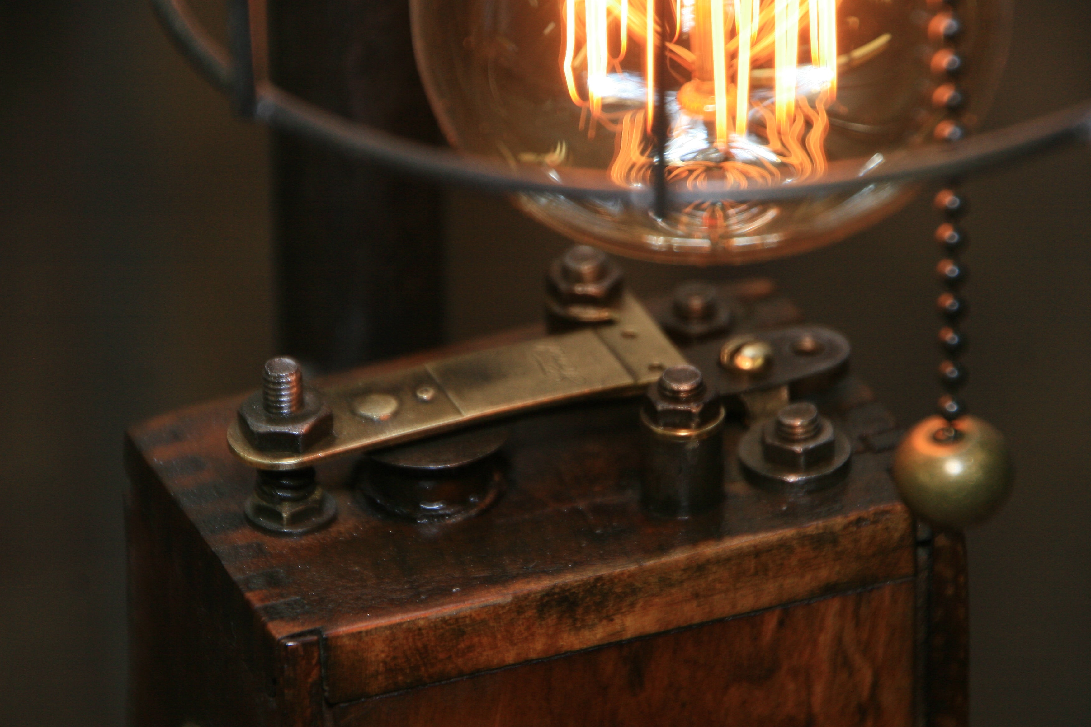 Steampunk Industrial Lamp / Antique Ford Model T Ignition Coil / Gear / Automotive  / #1885
