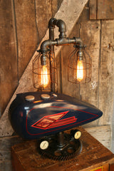 Industrial Lamp, Antique 1935 Harley Davidson Motorcycle Gas Tank #493 - SOLD