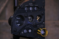 Steampunk  Aviation / Military / Instrument Panel Airplane / F-4 Phantom Cockpit Landing Gear & Flaps Instrument Sub Panel / Lamp #3586