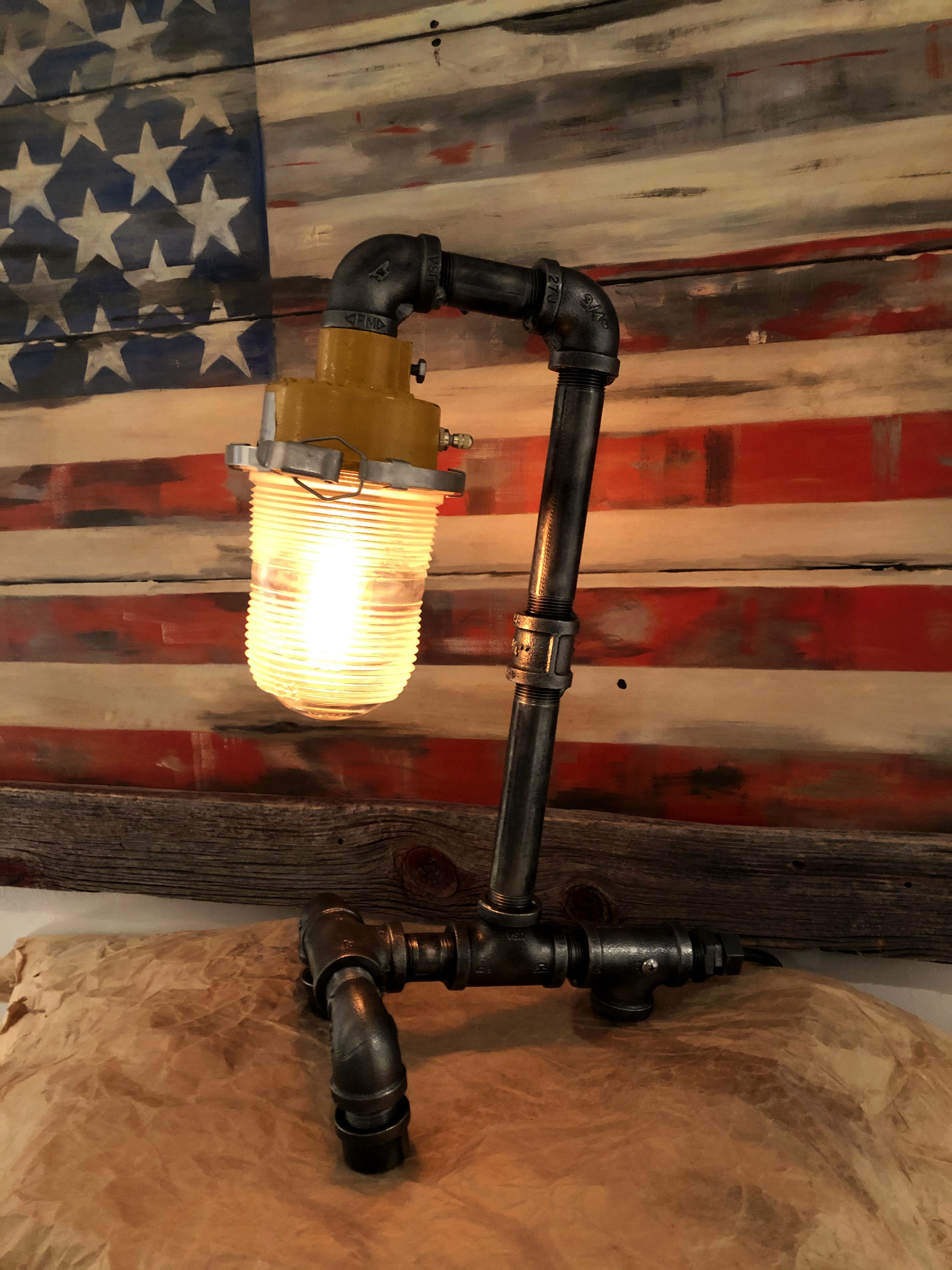 Steampunk Industrial / Antique Runway Light  / “tail dragger” /  Airplane / Aviation / #dc130