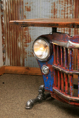 Steampunk Industrial Antique Jeep Willys Grille Table, Console - #1446 sold