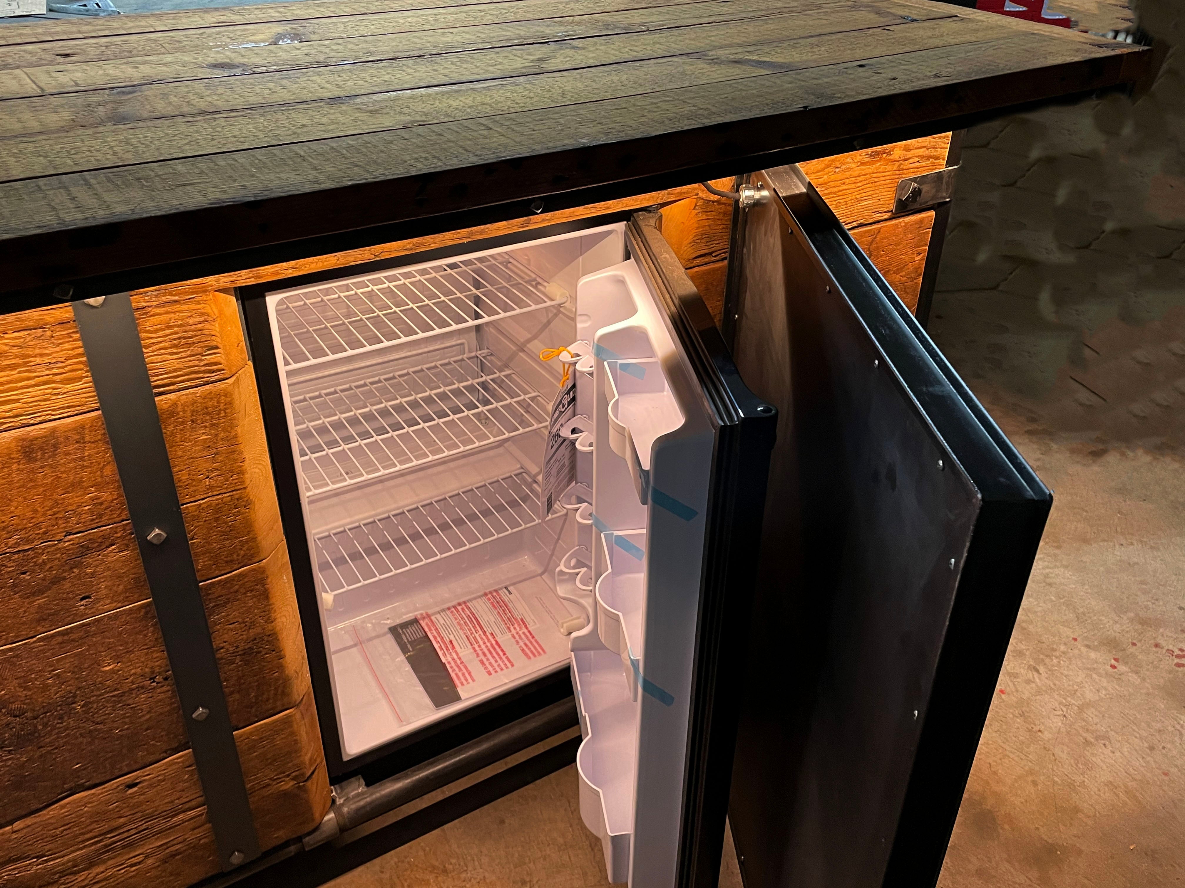Steampunk Industrial Refrigerator Bar / Barnwood  / Hostess Stand / Large 8' Table / Carroll Shelby / #3410