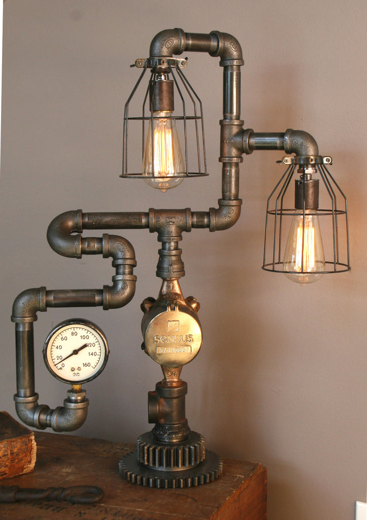 Steam Gauge Plumbing Lamp #23 - SOLD