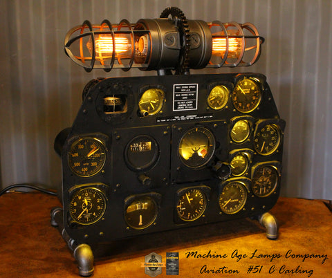 Steampunk / Vintage p-51 Instrument Panel Lamp / Aviation / Airplane / WW2 / #CC51