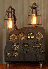 Steampunk Machine Age Aviation Lamp instrument panel WWII Plane #cc18 SOLD