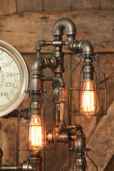 Steampunk Industrial / Steam Gauge Lamp / Ohio / Oiler #1428