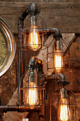 Steampunk Industrial Floor Lamp, Steam Gauge #411