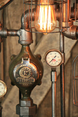 Steampunk Indisturl, Ashcroft Steam Gauge Lamp New York #959 - Sold