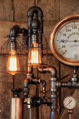 Steampunk Industrial Steam Gauge Lamp, American Oiler, #819 sold