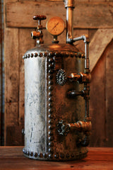 Steampunk Industrial, Antique Hot Water Expansion Tank Lamp #820 - SOLD