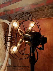 Steampunk Vintage Art Deco GE Floor Fan Lamp Light , # DC19