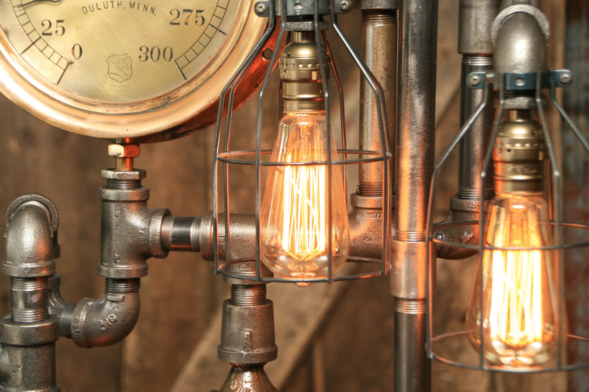 Steampunk Industrial Steam Gauge lamp,  #617