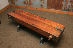Steampunk Industrial Antique Wood Beam Bench or Coffee Table #1292 -Sold