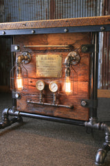 Steampunk Industrial / Barnwood / Steam Gauge / Army / Table Console Side Sofa / #1427 sold