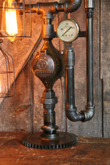 Steampunk Industrial, Railroad/Train Steam Gauge Lamp, #435 - SOLD