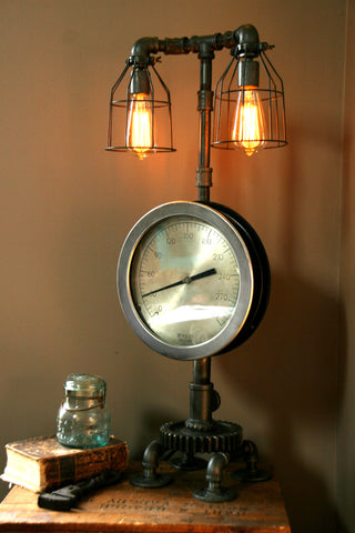 Machine Age Steam Gauge Steampunk Lamp #51 - SOLD