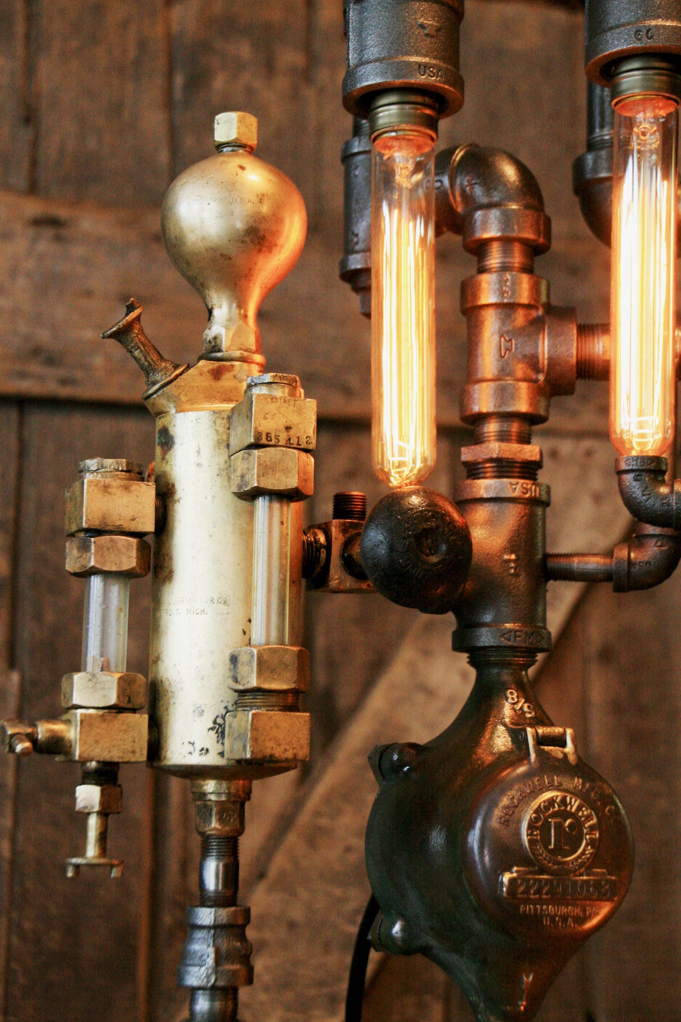 Steampunk Industrial, Steam Gauge Brass Oiler #846