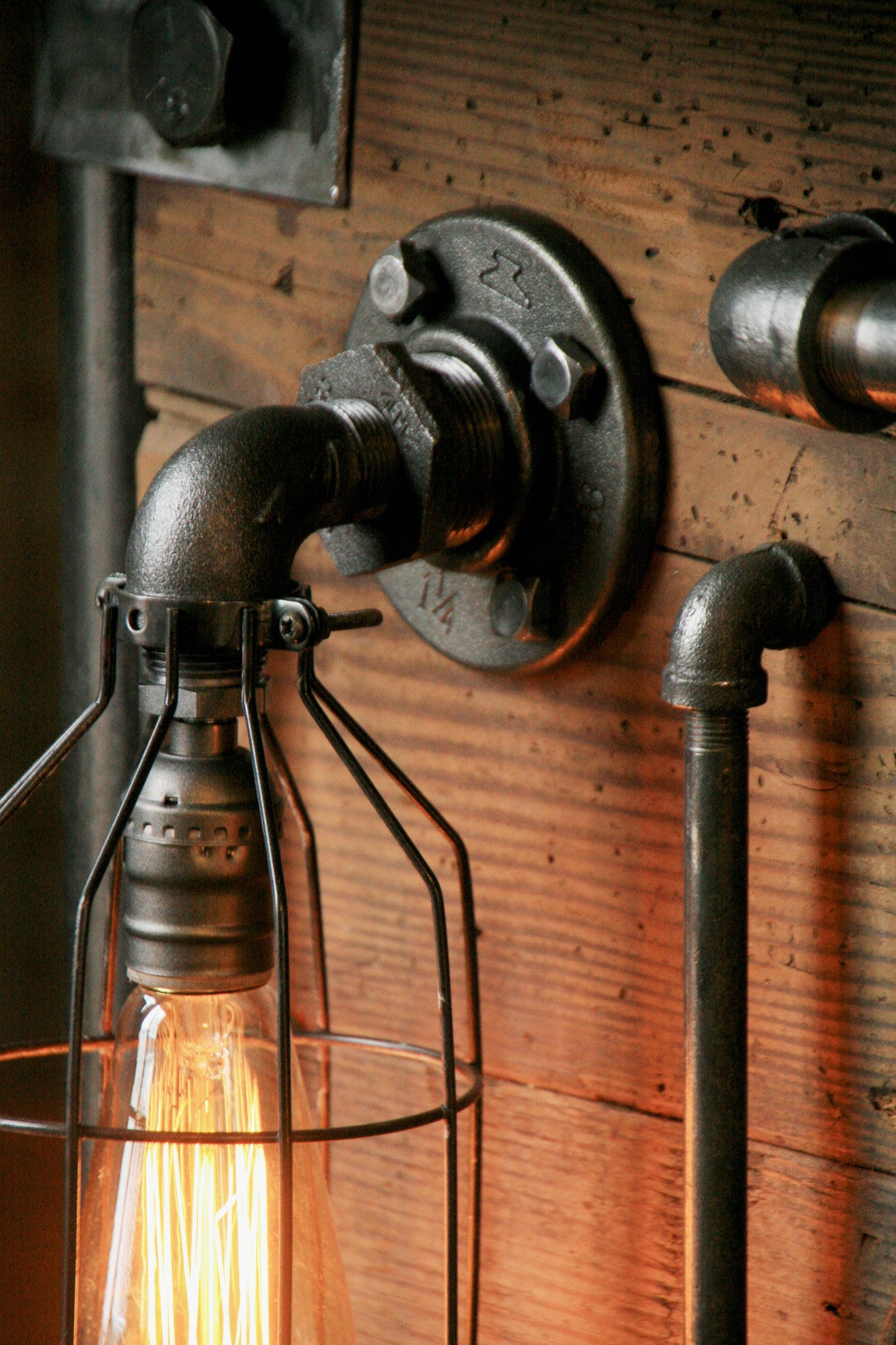 Industrial, Barn wood and Iron Frick Co Steam Gauge Table, Lamp Stand  #823