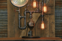 Steampunk Industrial / Antique Steam Gauge / New York / Gear / Ashcroft / Lamp #1878