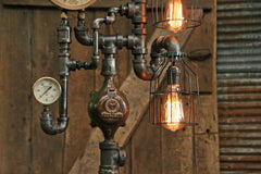 Steampunk Industrial / Railroad / Steam Gauge / Train / Gear /  Westinghouse / Boston / Lamp #1712