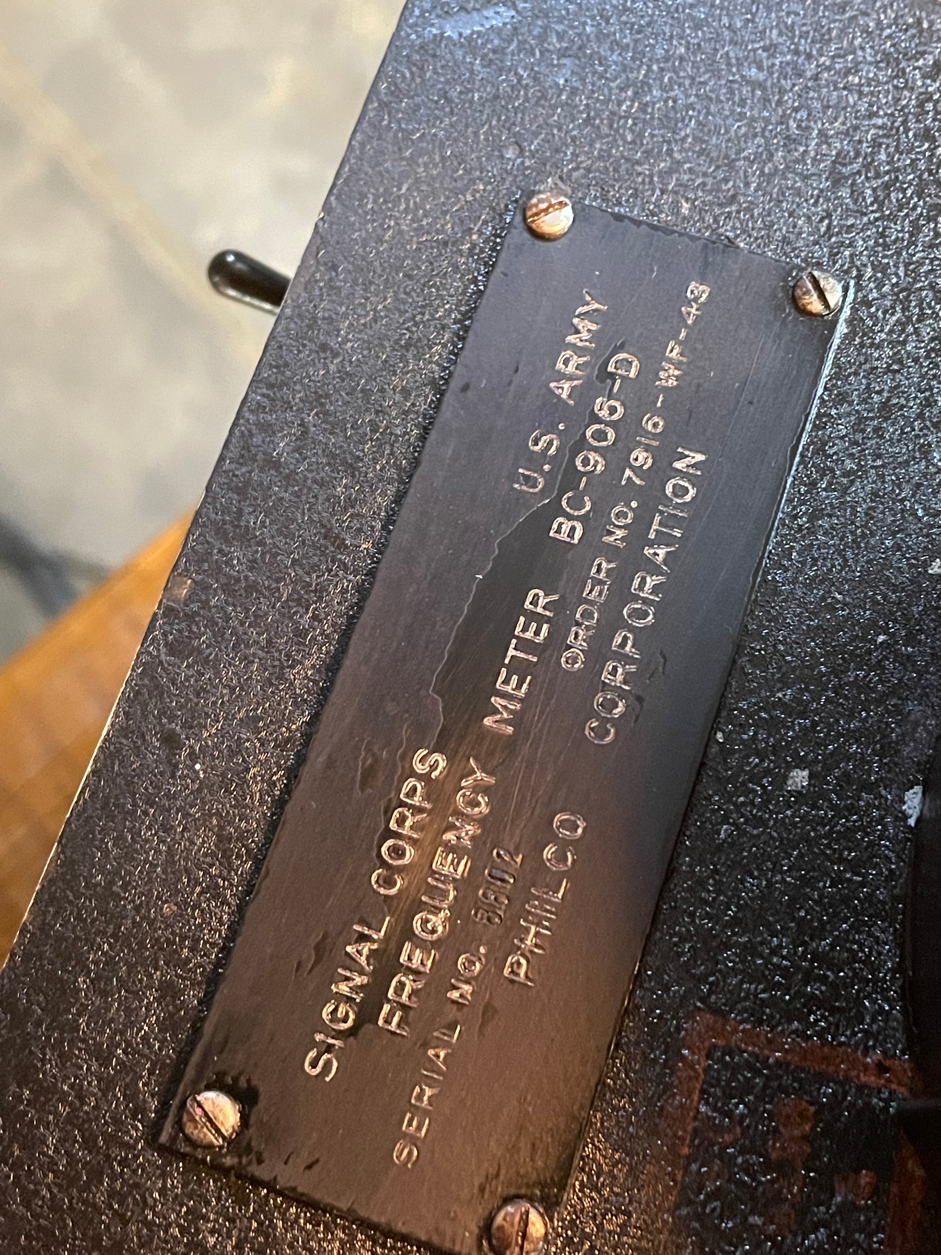 Steampunk Antique Lamp / Navy / Signal Corps Frequency Meter / Light Lamp #3611