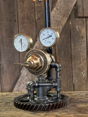 Steampunk Industrial Lamp / Antique Welding Regulator / Gear / Chicago / Lamp #3081 sold