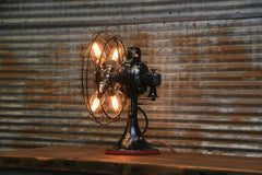 Steampunk Industrial Fan Lamp / Antique GrayBar "General Electric"  Fan  / Lamp #1815 sold